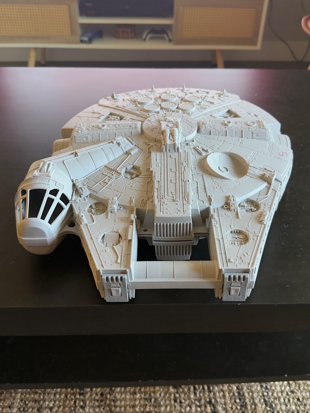 Starship Millennium Falcon Model - White Home Art Display